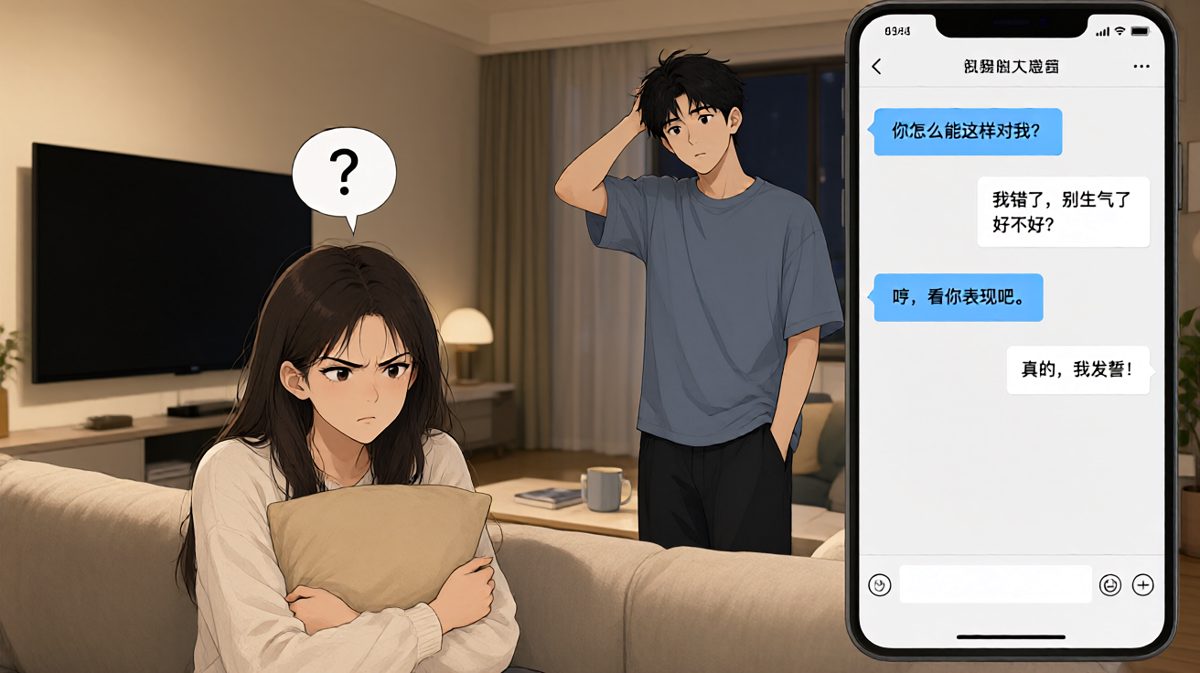【我没生气】女生嘴上说没事，但气氛已经不对了