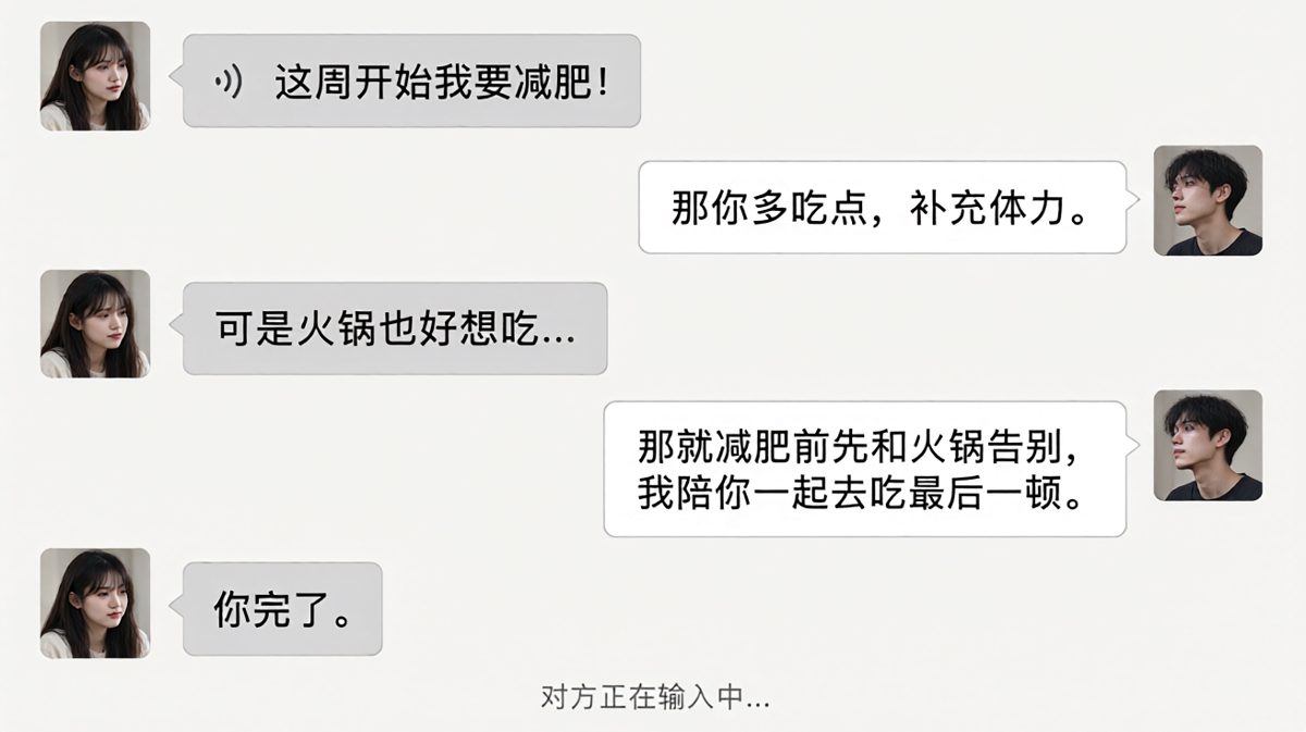 减肥计划还没开始就被男友带偏到火锅桌上