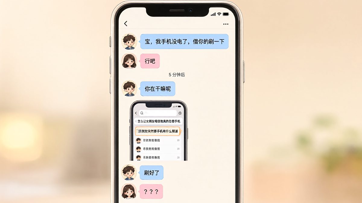 借手机背后藏着搜索记录的秘密，反转令人捧腹。