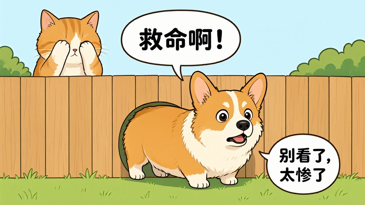 柯基：只要我不看，尴尬就追不上我。