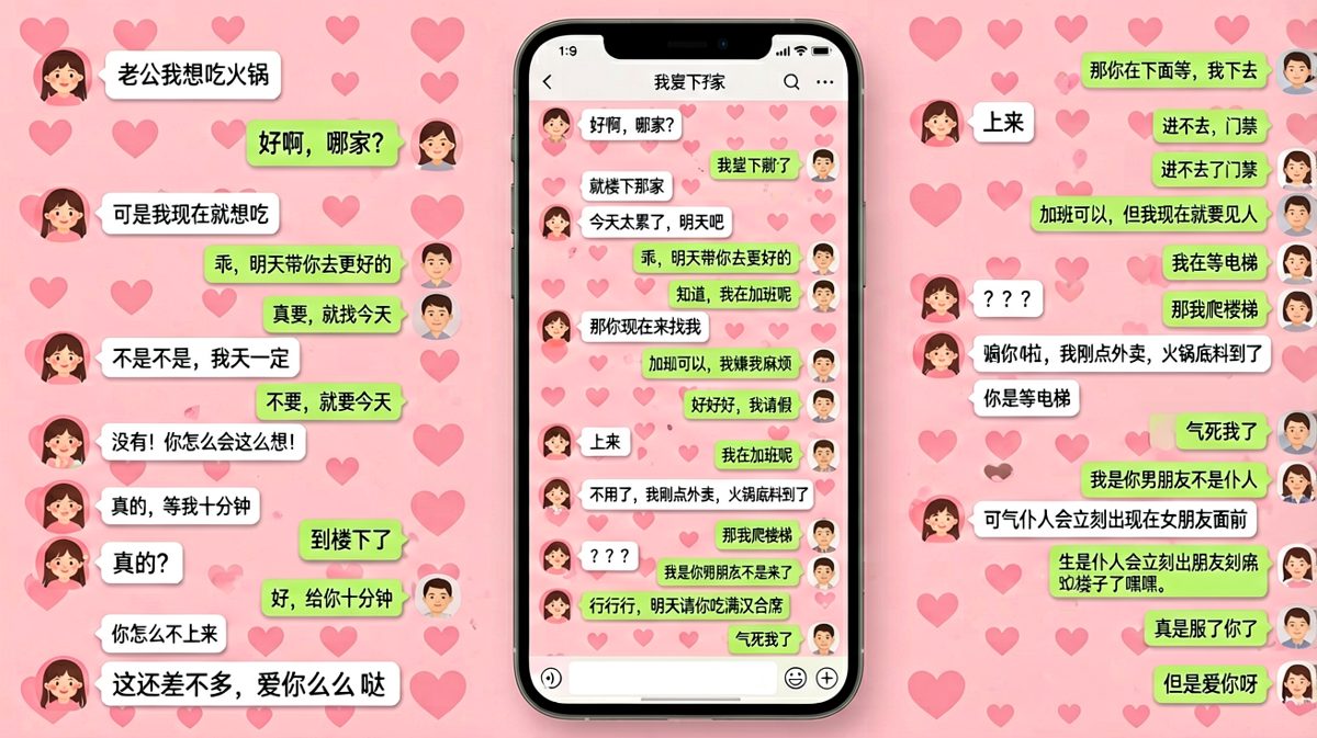 女生故意逗男生着急，最后揭秘只是想看男友担心的样子