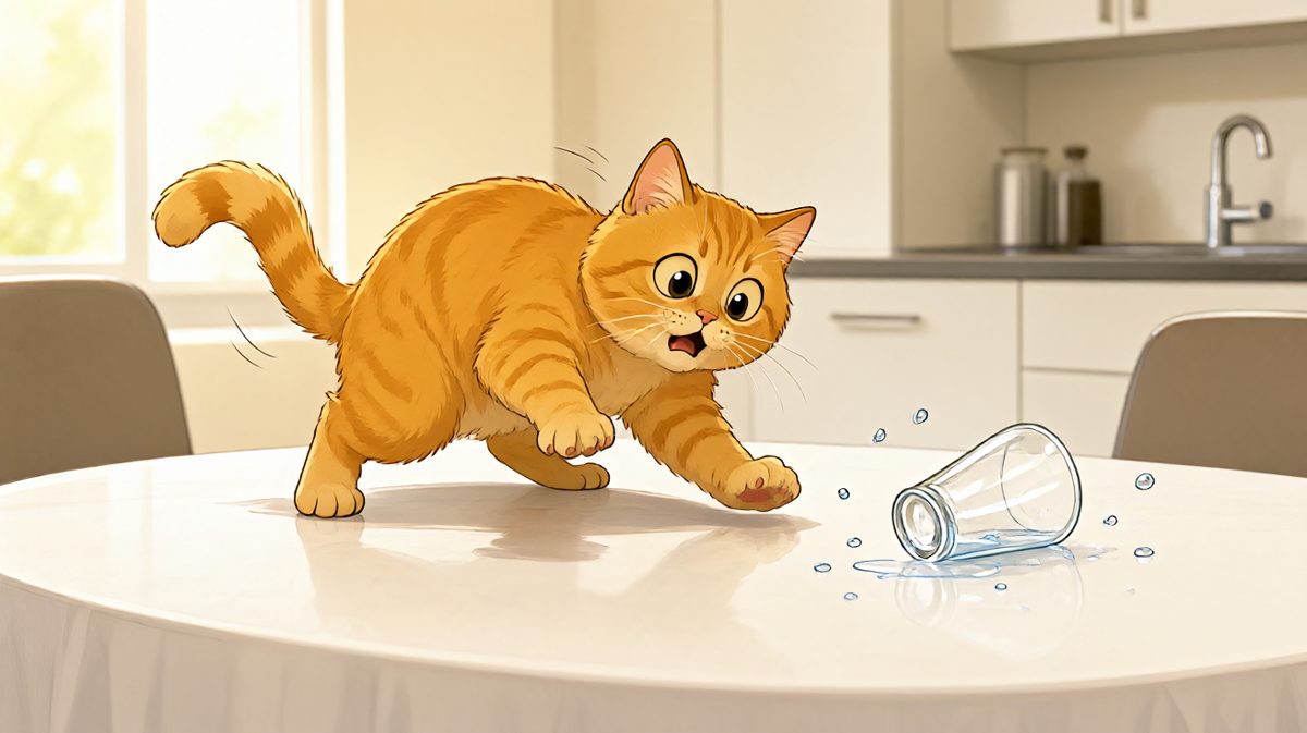 猫咪：我本来想优雅地跳上去的……