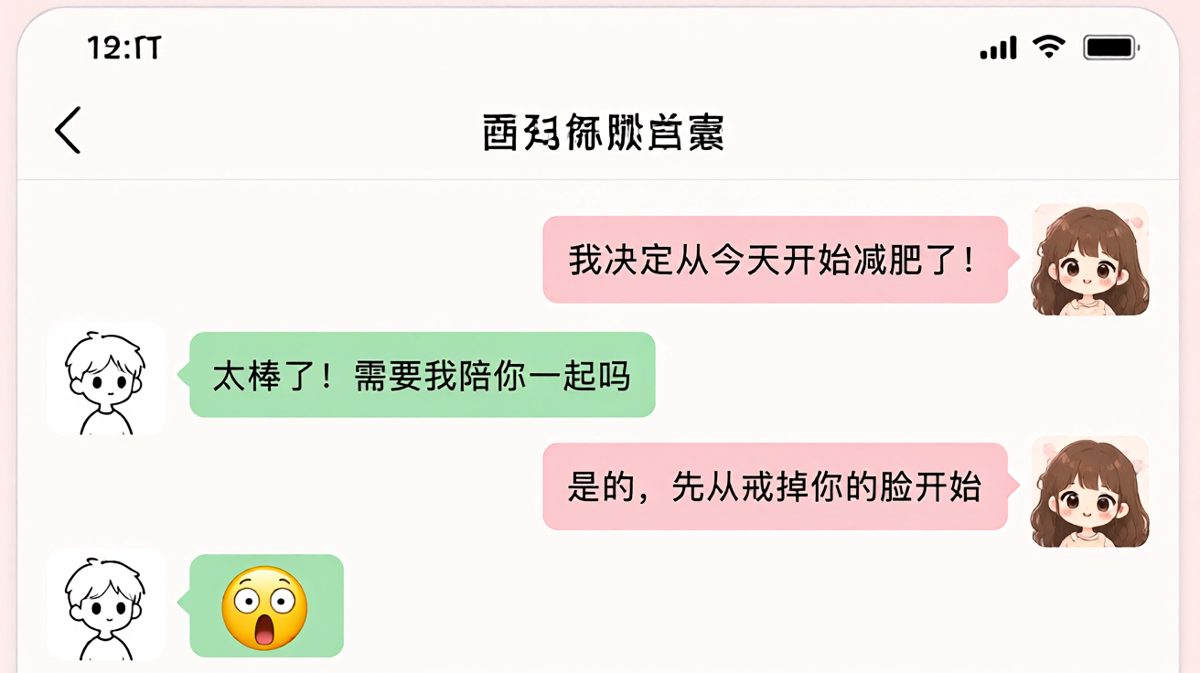 女生说要减肥，男生以为要一起运动，结果第一个要被'戒掉'的是他的脸