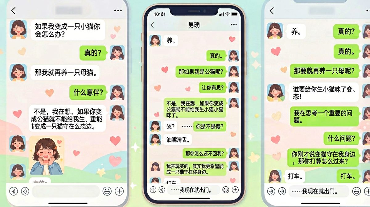 直男式土味情话反杀，女生最终投降约会。