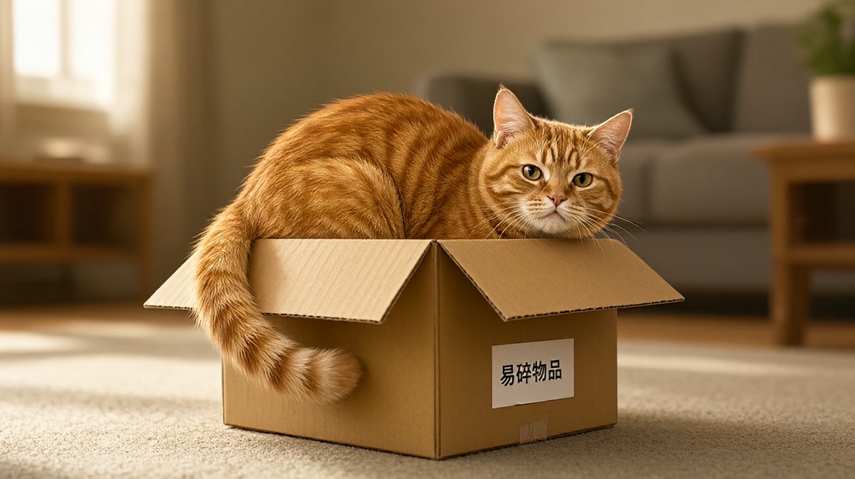 橘猫：只要我够努力，盒子就能装下我！