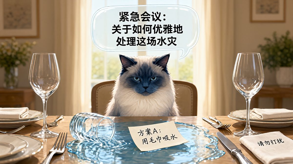 布偶猫：这杯水它自己跳下来的，我只是在观察重力