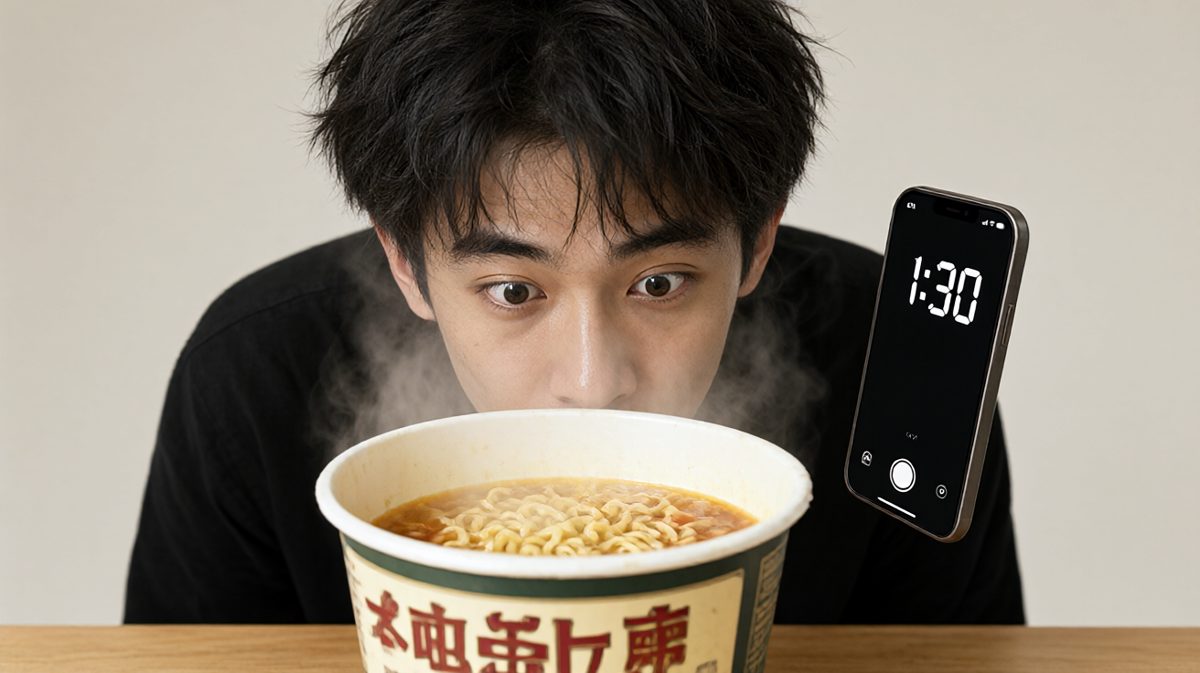 第二格：盯着泡面倒数，灵魂出窍