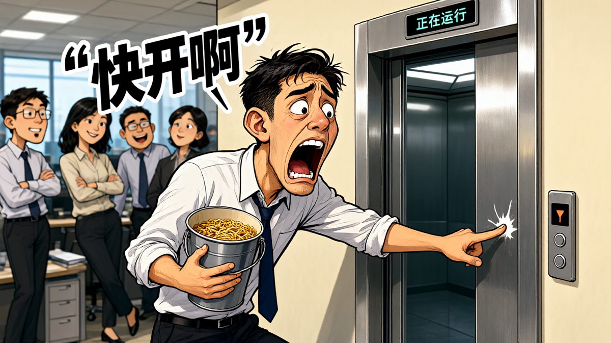 第四格：迟到也要先吃完这碗面