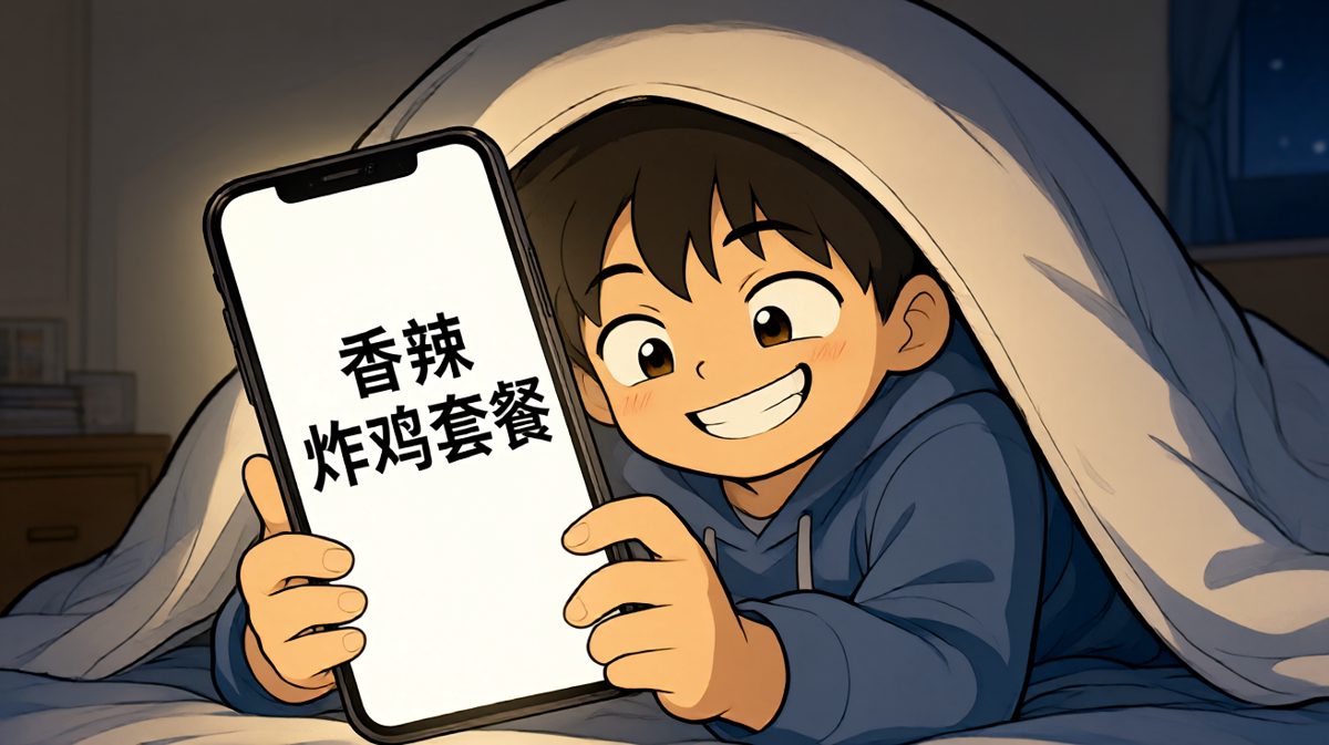 深夜外卖订单确认，减肥计划宣告失败