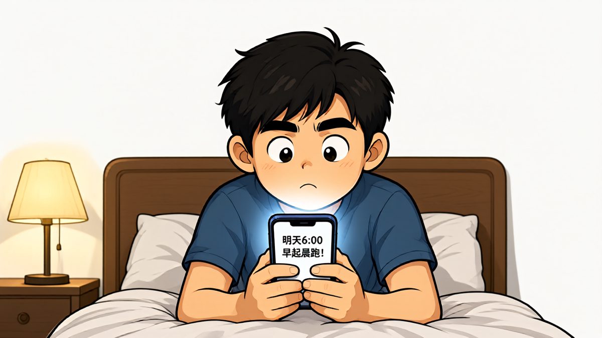 深夜立下壮志：明天一定早起晨跑！