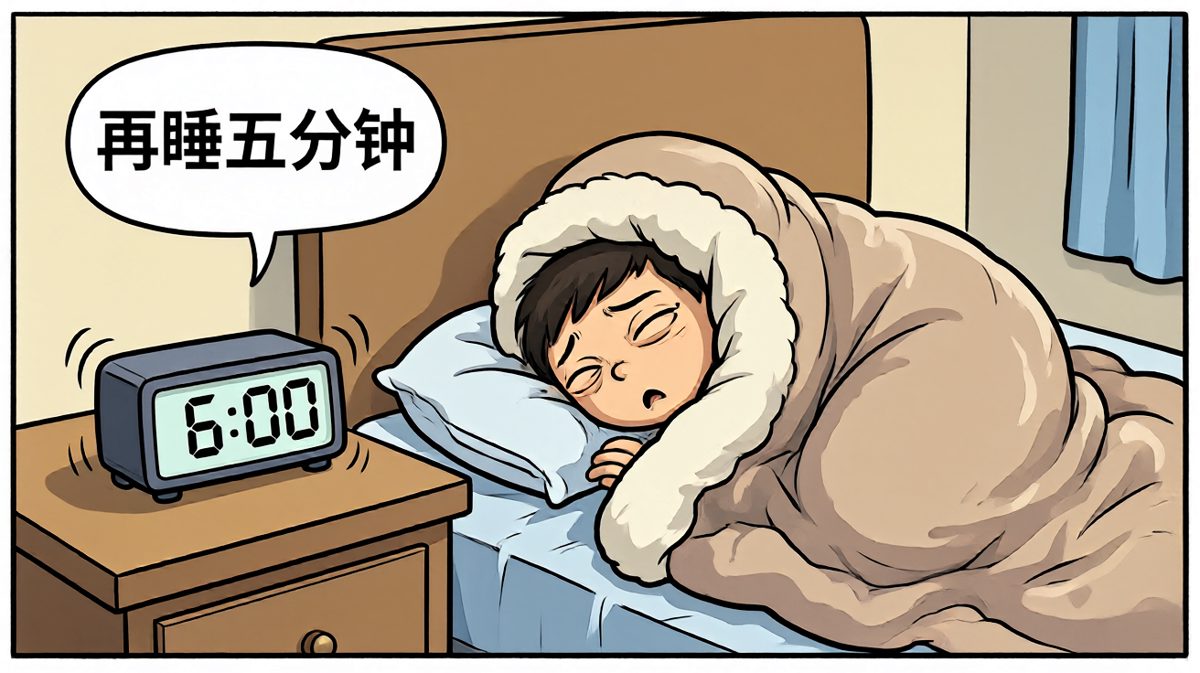 闹钟响了？再睡五分钟……