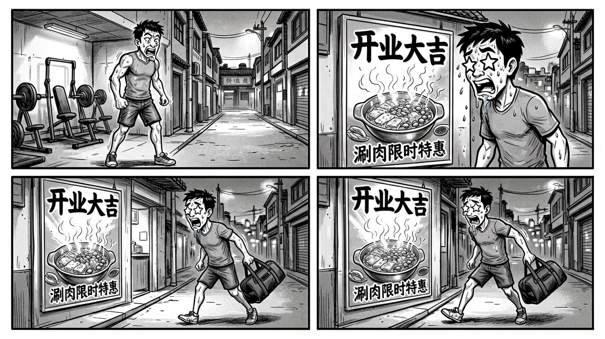 火锅店的诱惑让他完全沦陷