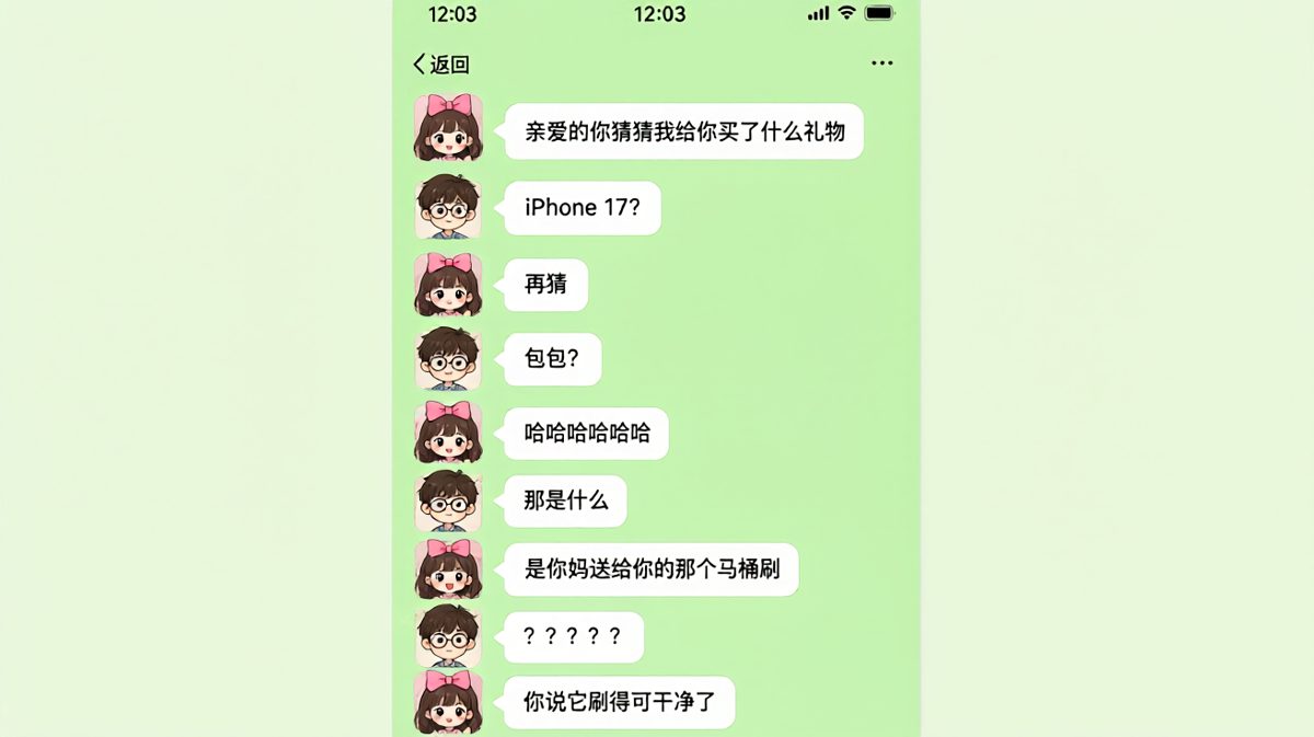 女生送礼物的反转：原来礼物是马桶刷，还夸它刷得干净