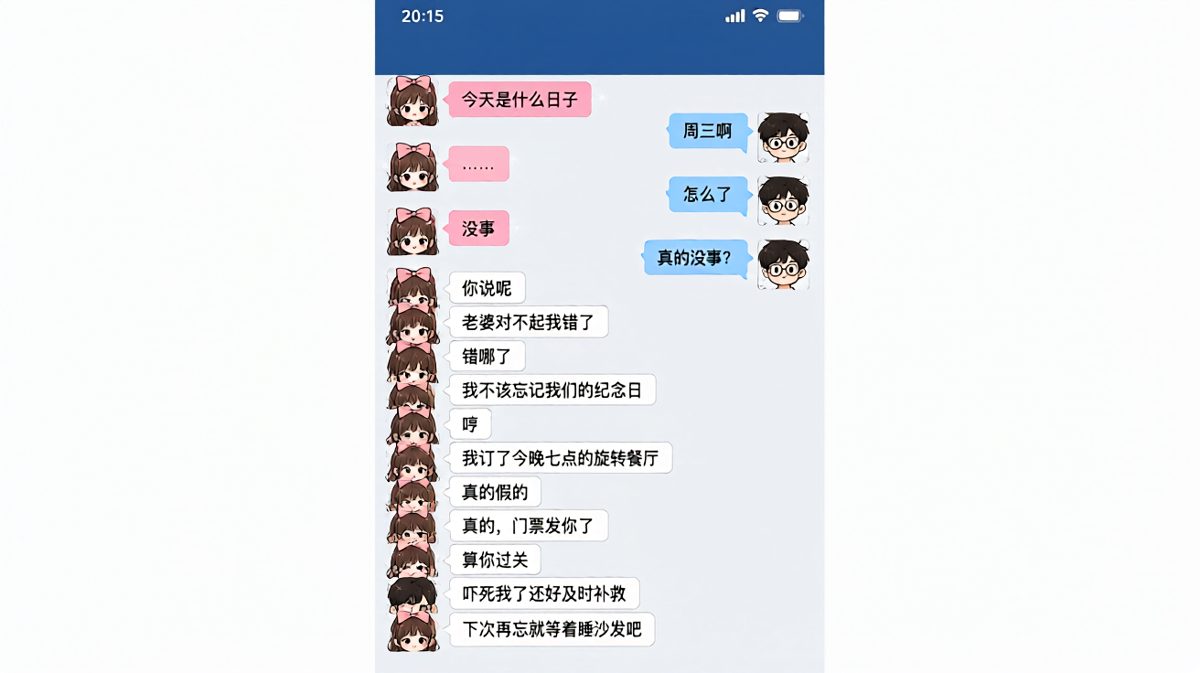 假装忘记纪念日？最后用餐厅反转，差点睡沙发