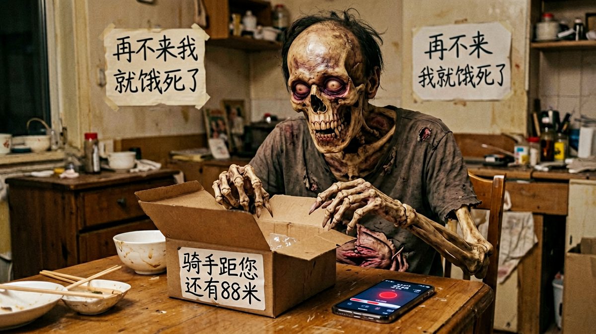 世界上最遥远的距离，是骑手就在楼下却按不了电梯。