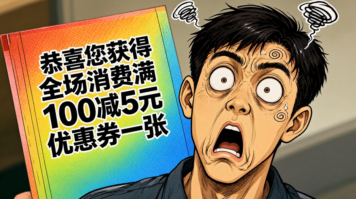 中奖揭晓——只是五元优惠券