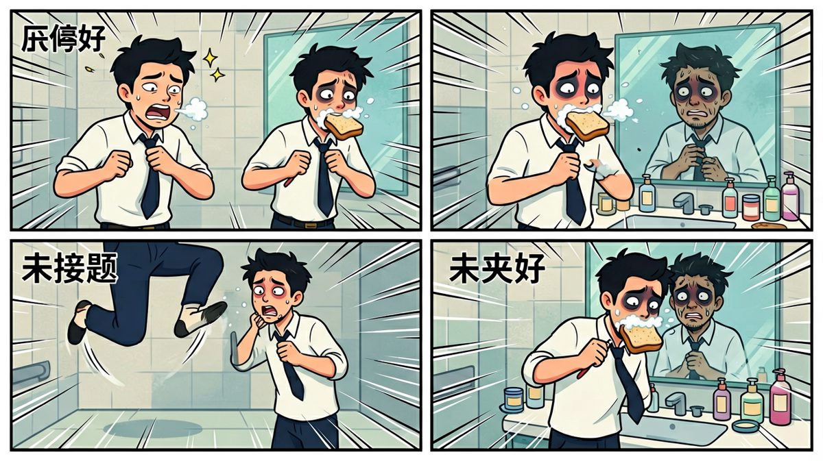 洗漱穿戴一气呵成，整个人 Already 崩溃