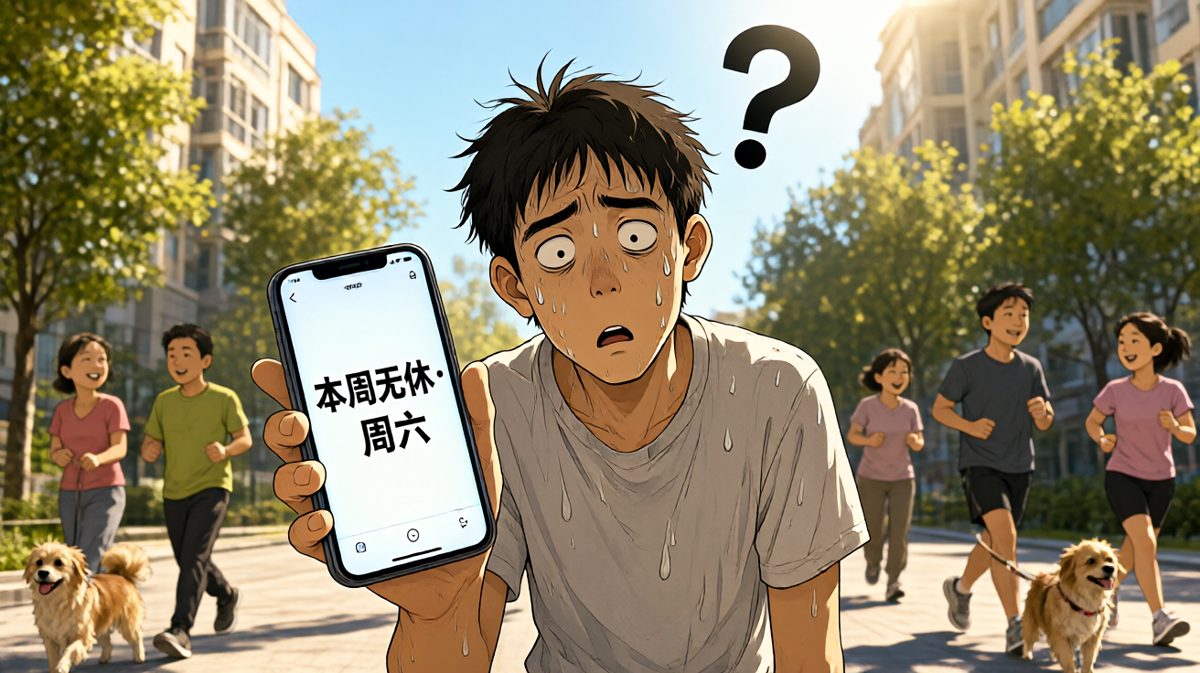冲到楼下才反应过来……今天明明是周六啊！