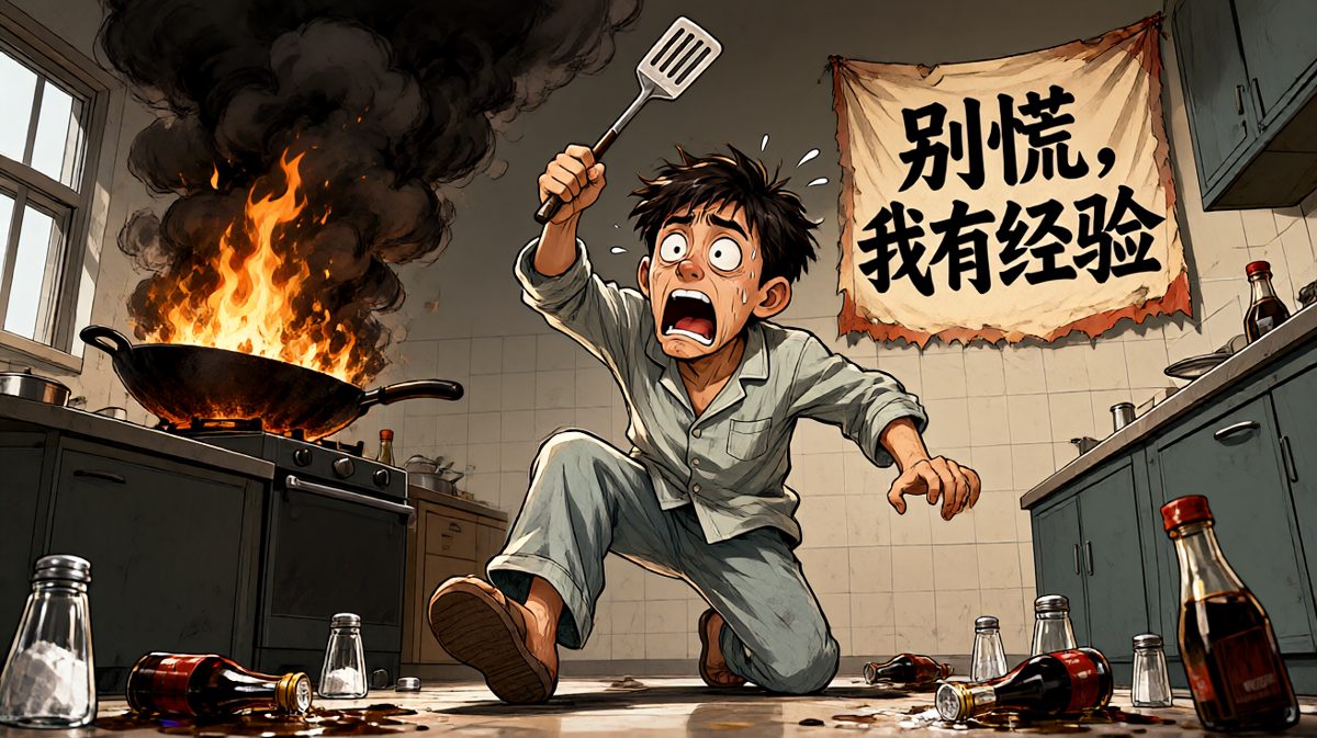 下厨突然失控，黑烟滚滚