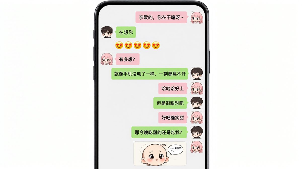 男朋友的情话土到离谱，但最后一句突然不正经，反转笑哭。
