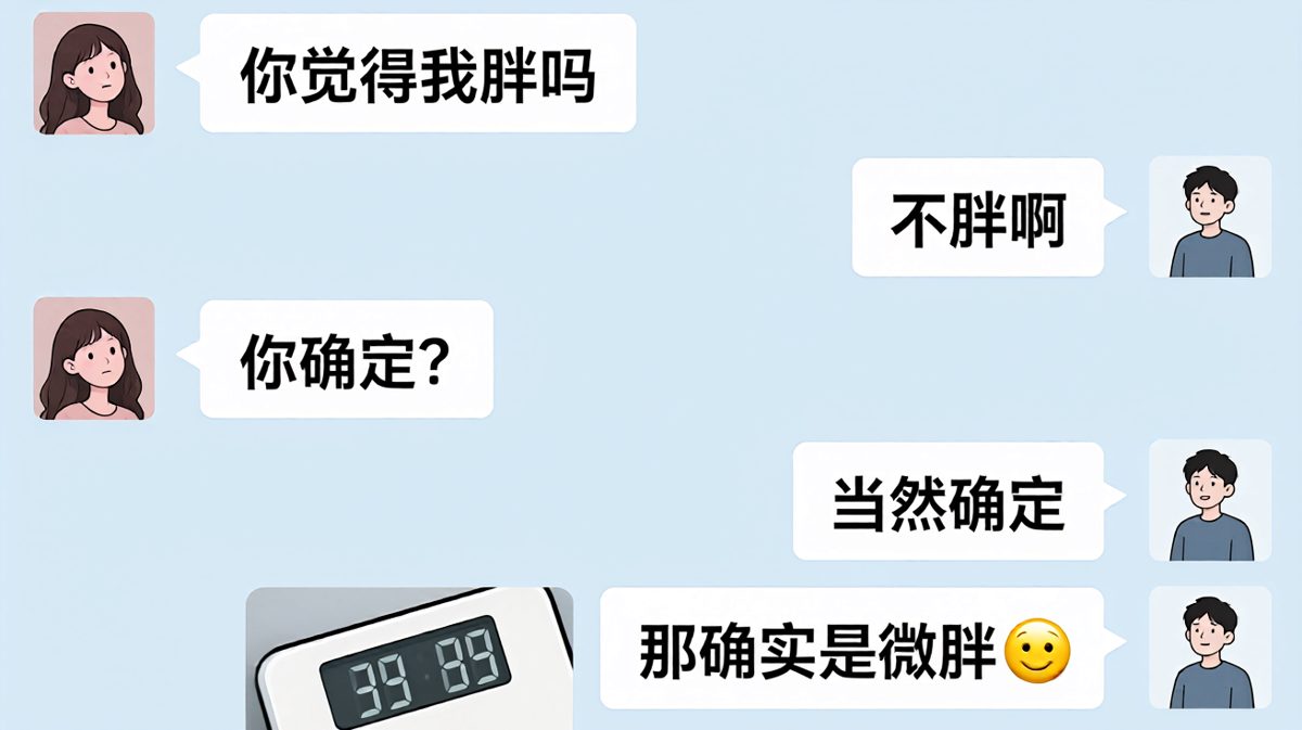 小心翼翼的回答，还是没能逃过体重秤的暴击。