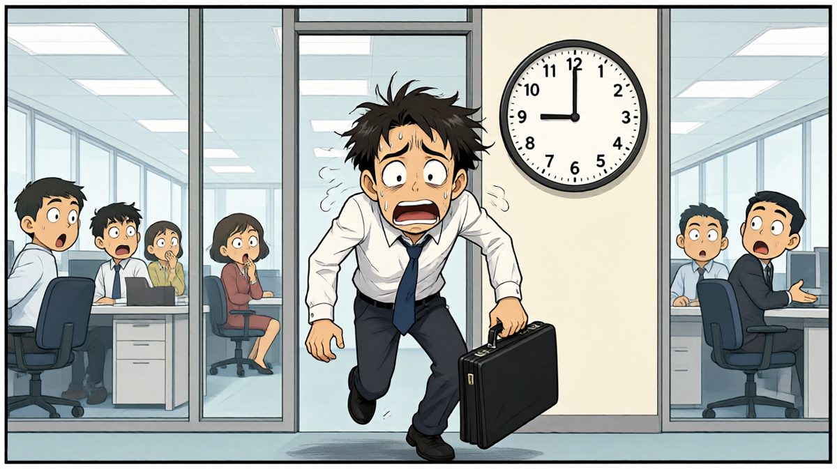 9:00冲进办公室，全公司都在看我——迟到+穿反公文包的社死现场。