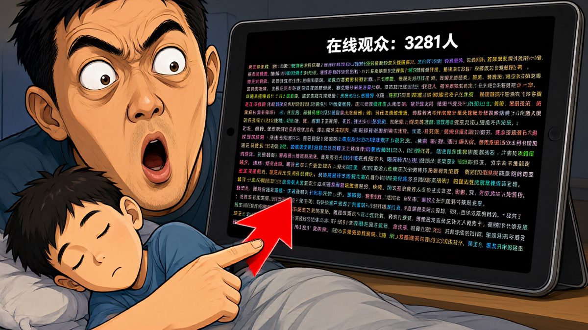 镜头一转：那根本不是闹钟，是室友直播的手机！