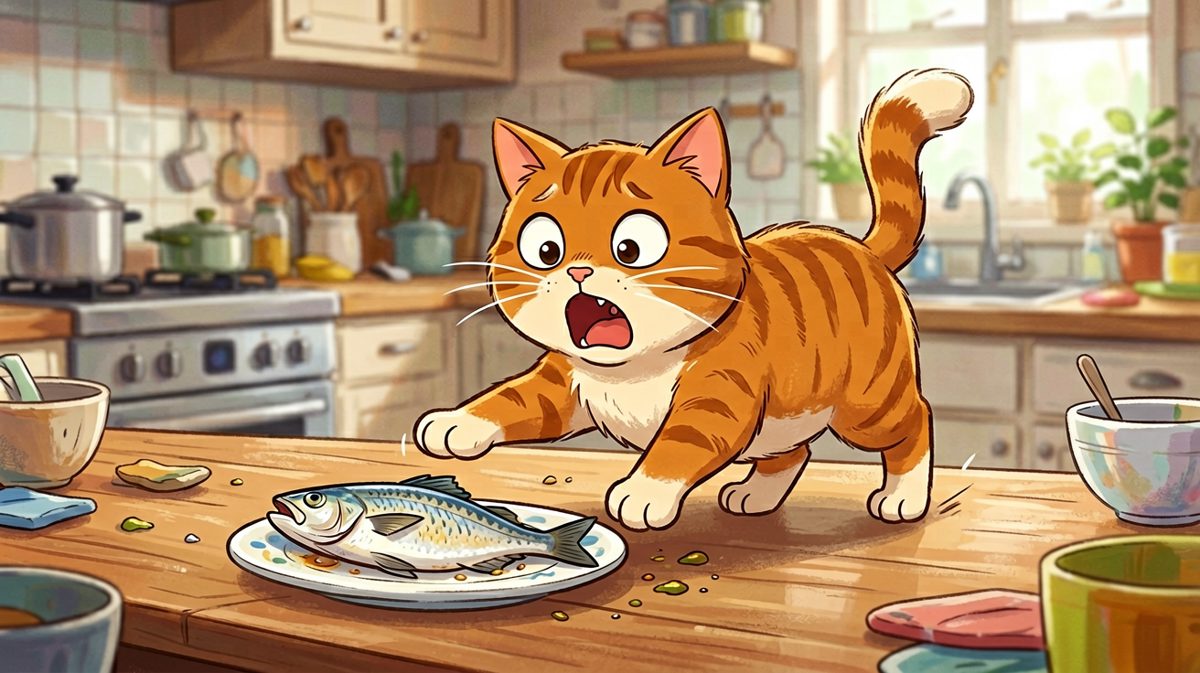 「我只是想吃一口……真的只是一口！」橘猫滑铁卢现场