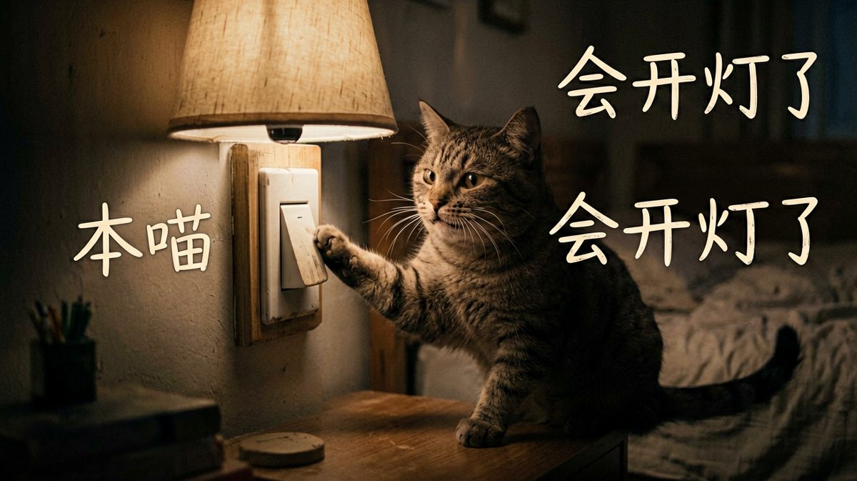 猫咪新技能解锁：原来关灯这么简单？
