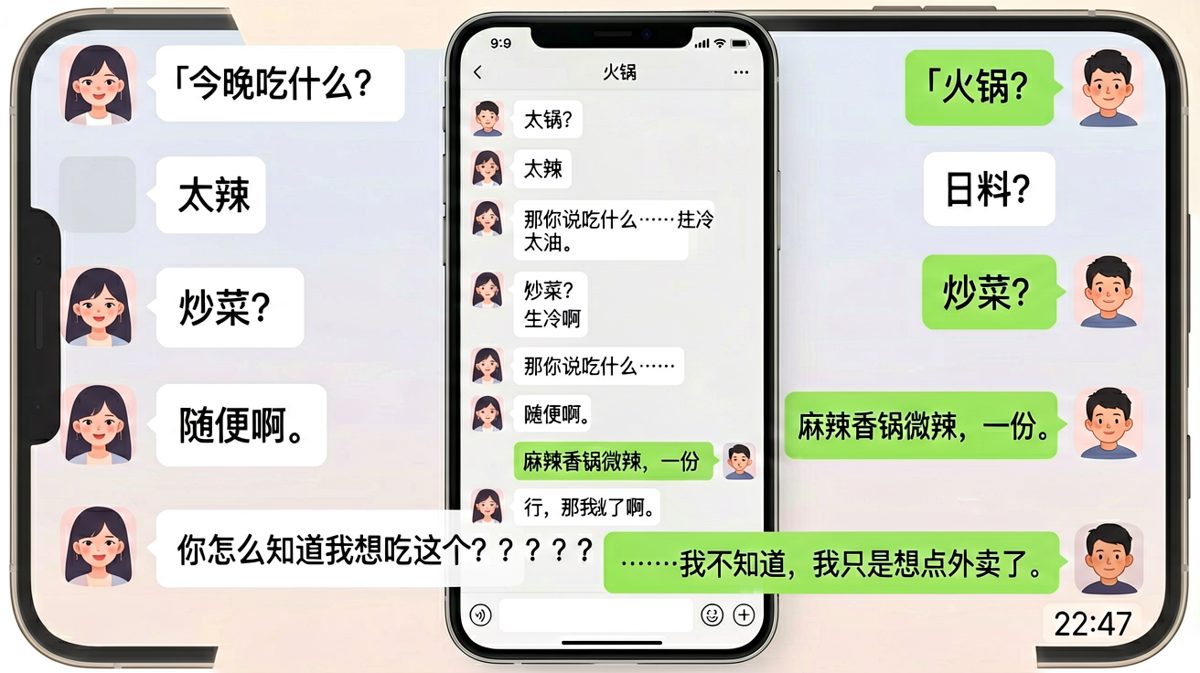 【随便是道送命题】男生终于学会主动点了外卖，却被女生夸「你怎么知道我想吃这个」