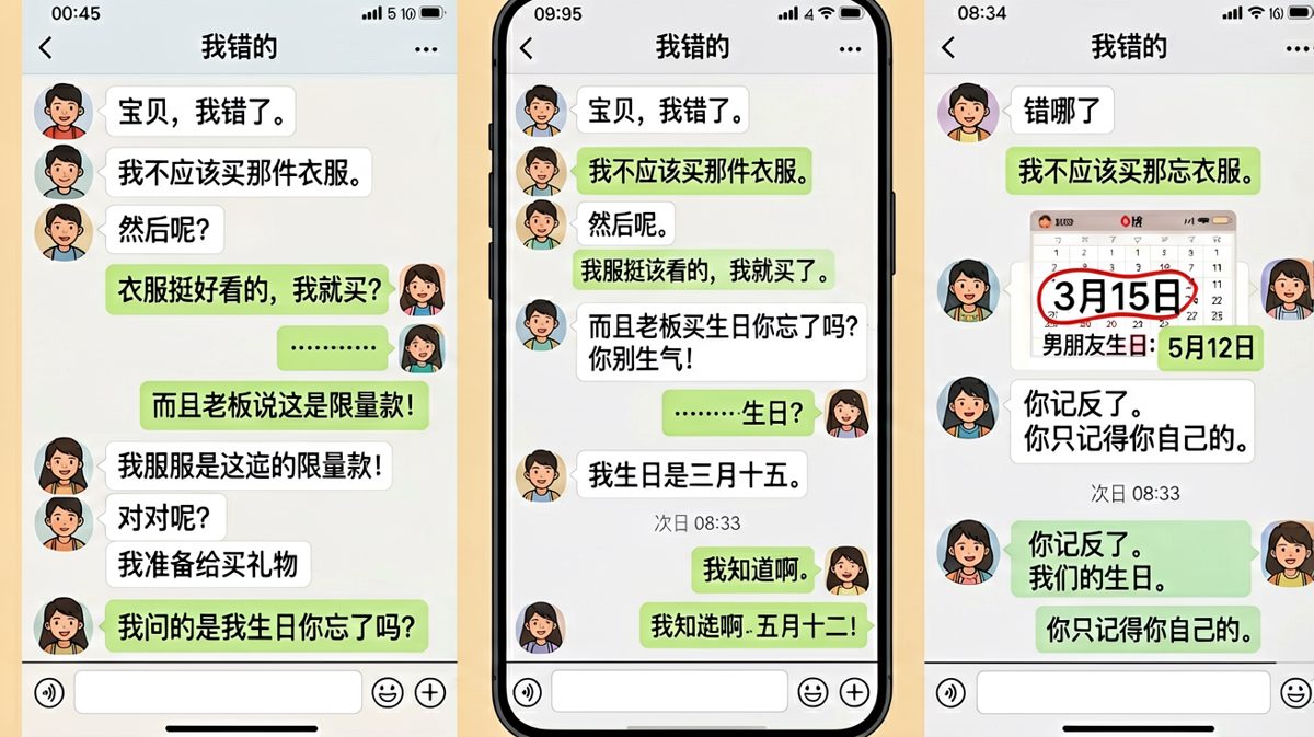 【生日错位记】男生想道歉却发现连自家女朋友的生日月份都搞混了