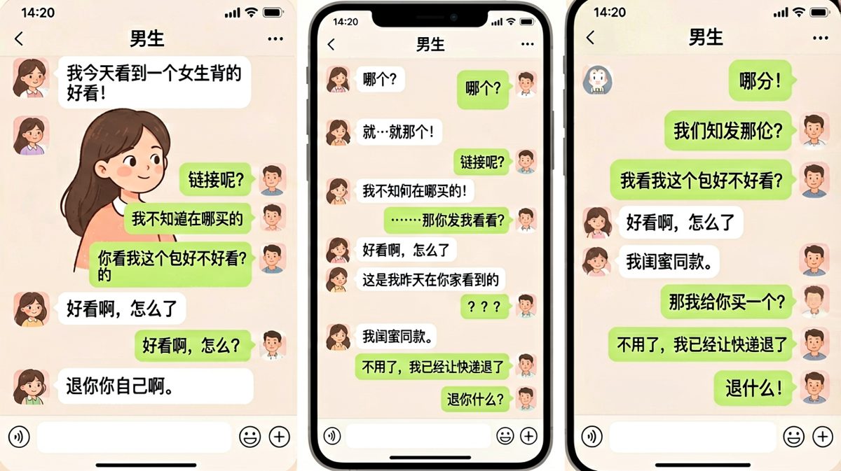 【你比包先退货】女生用男生的逻辑反向拿捏，男生彻底懵了