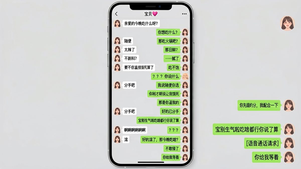 '随便'引发的分手风波，男生用魔法打败魔法