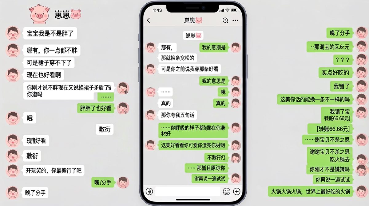 送命题'我胖了吗'的最终解决方案是转账