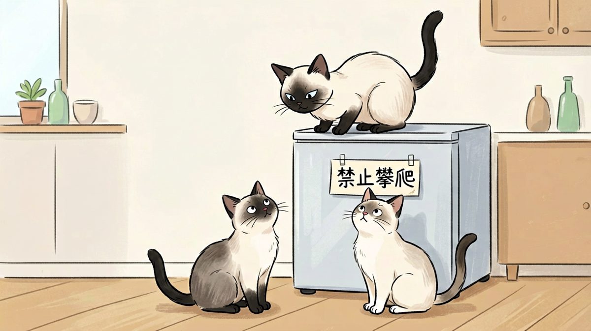 高处的风景确实好，但你的猫生也到了该下冰箱的时候了。