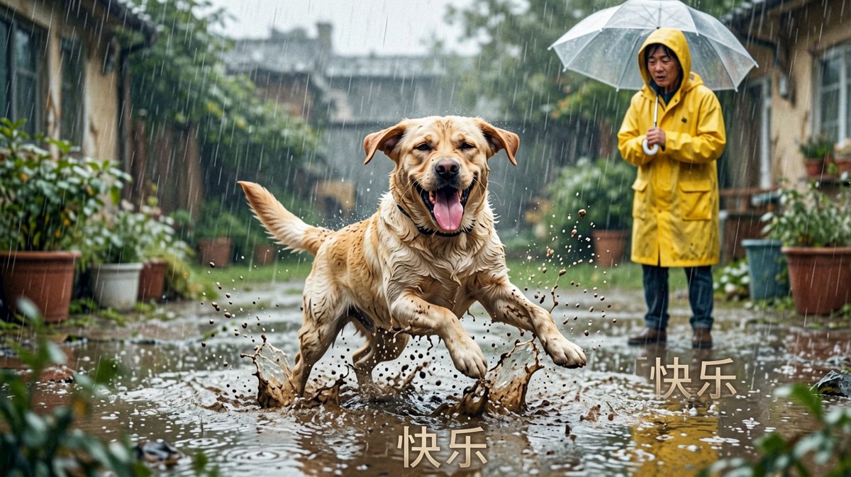 下雨了！终于可以和泥巴开派对了！