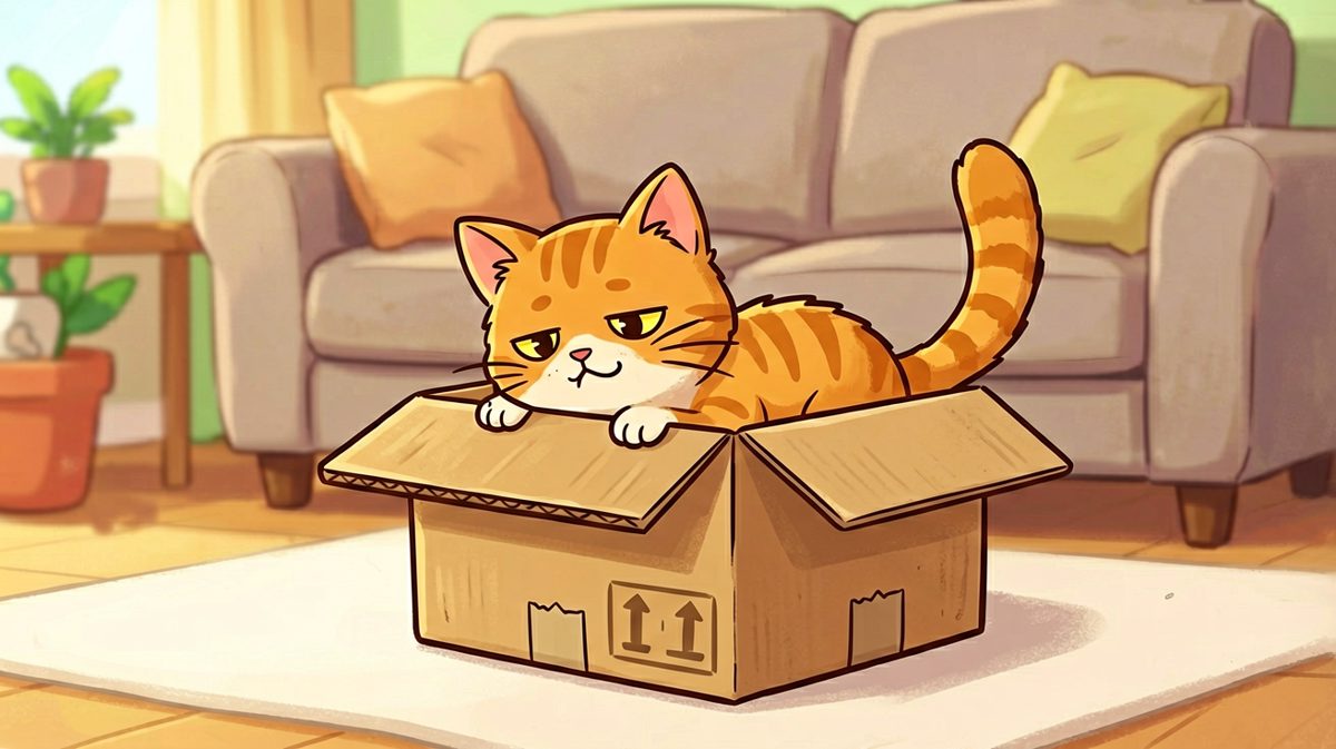 猫咪：只要我足够努力，盒子就能装下我。