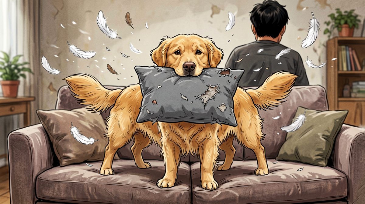 狗狗：这个抱枕它先动的手。