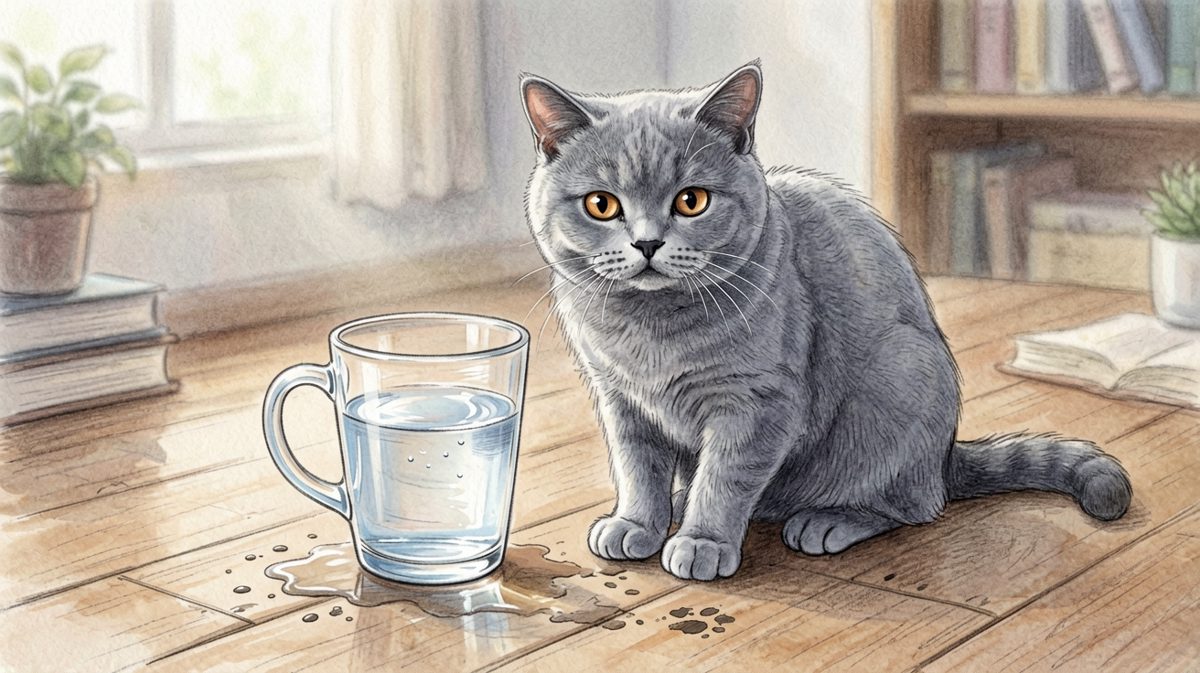猫：杯子它自己跳下去的，我只是在旁观