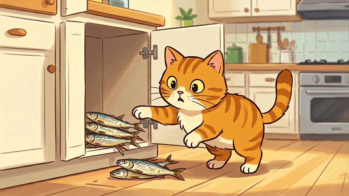 猫：我并没有偷吃……这条鱼自己跳进我嘴里的！