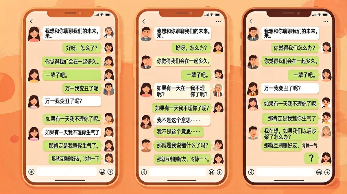 女生在规划一辈子，男生已经在想吵架后怎么互删好友了。