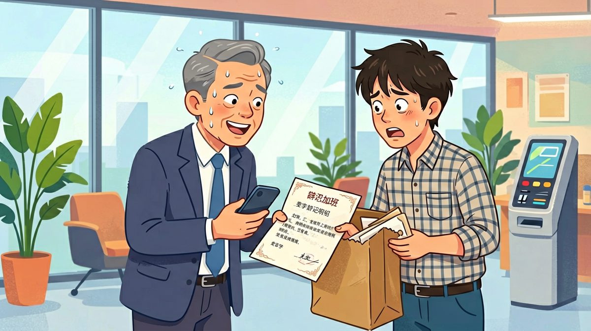 老板让加班，员工掏出了辞职信