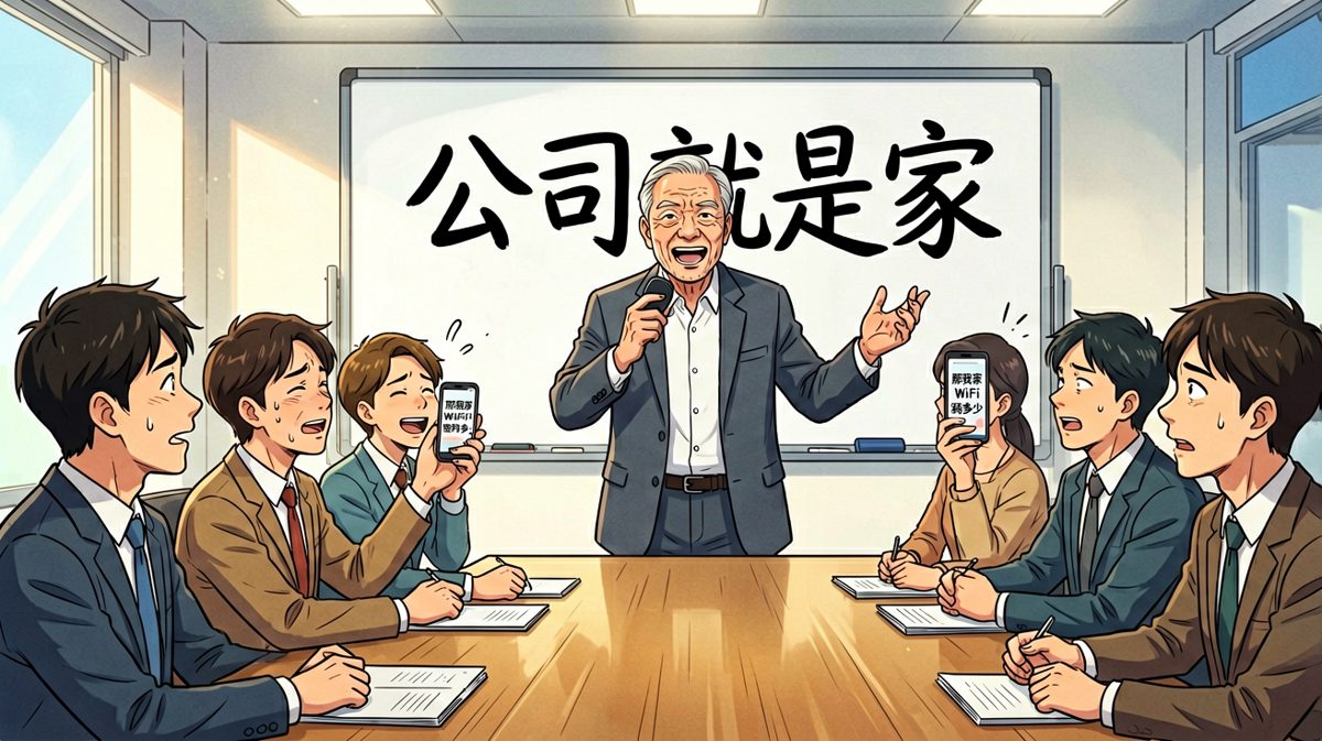 老板：要把公司当成家——员工：所以我家WiFi密码能告诉我吗