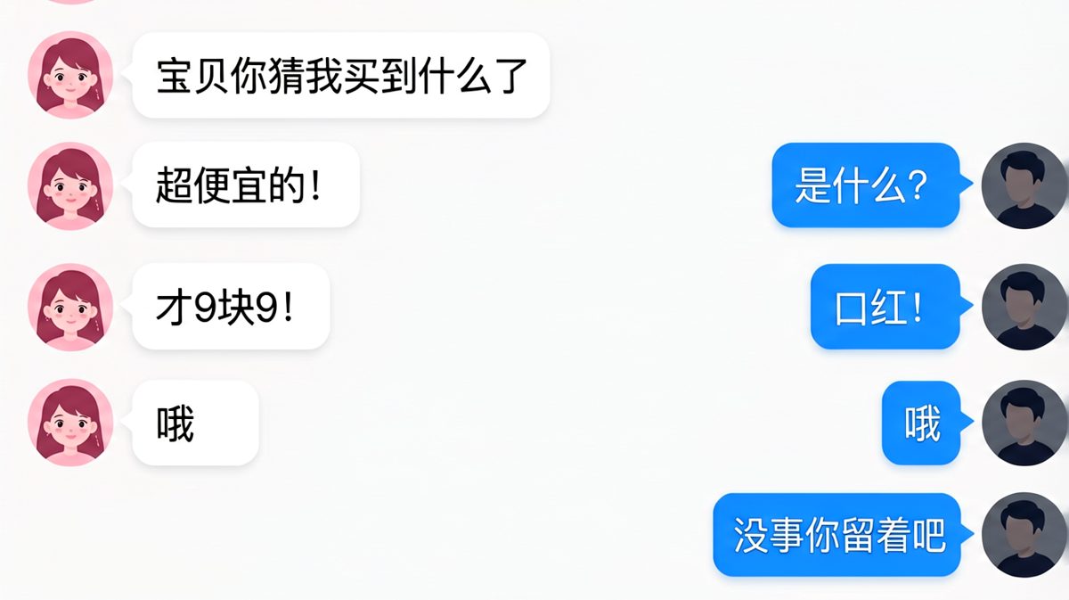 9块9的口红色号，男生一个字都不愿意多说
