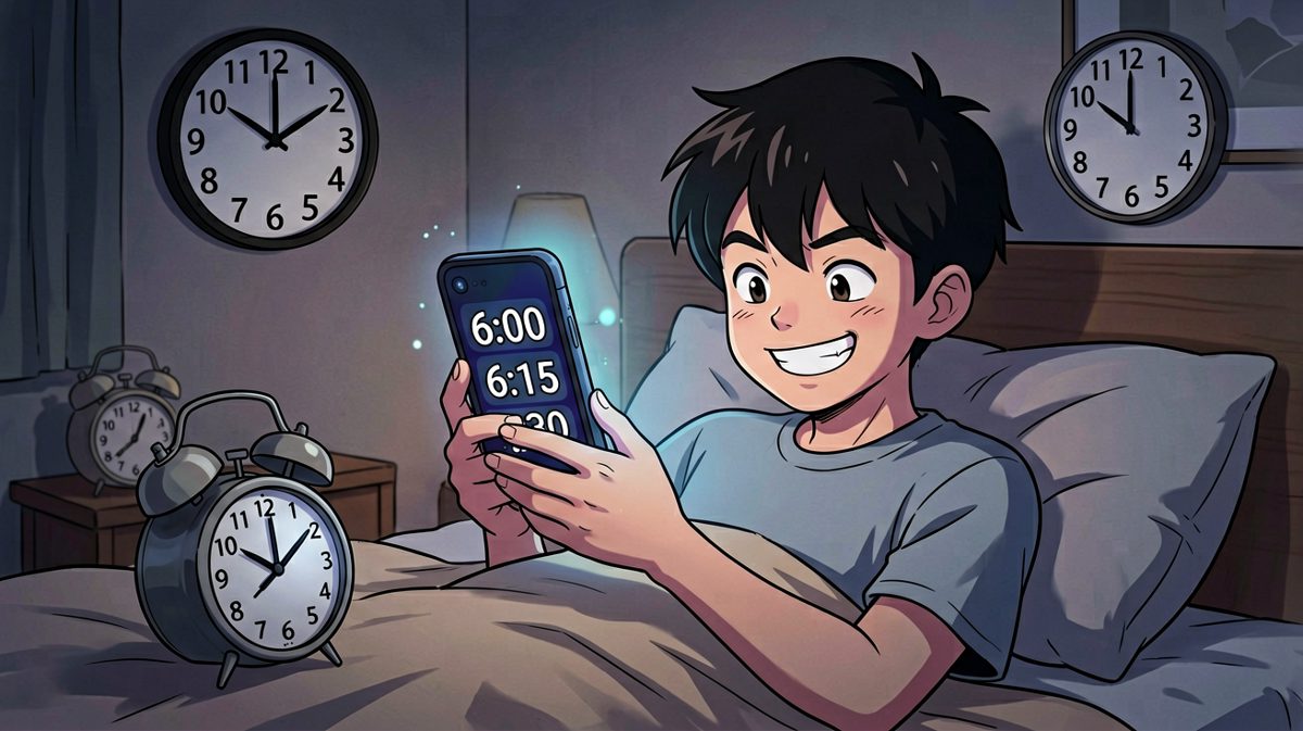 深夜信心满满设了三个闹钟