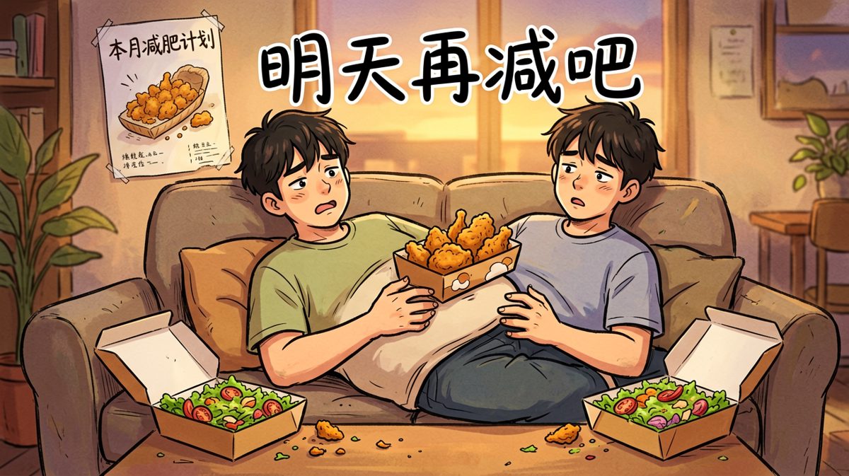 结局：明天再减吧，今晚先吃饱