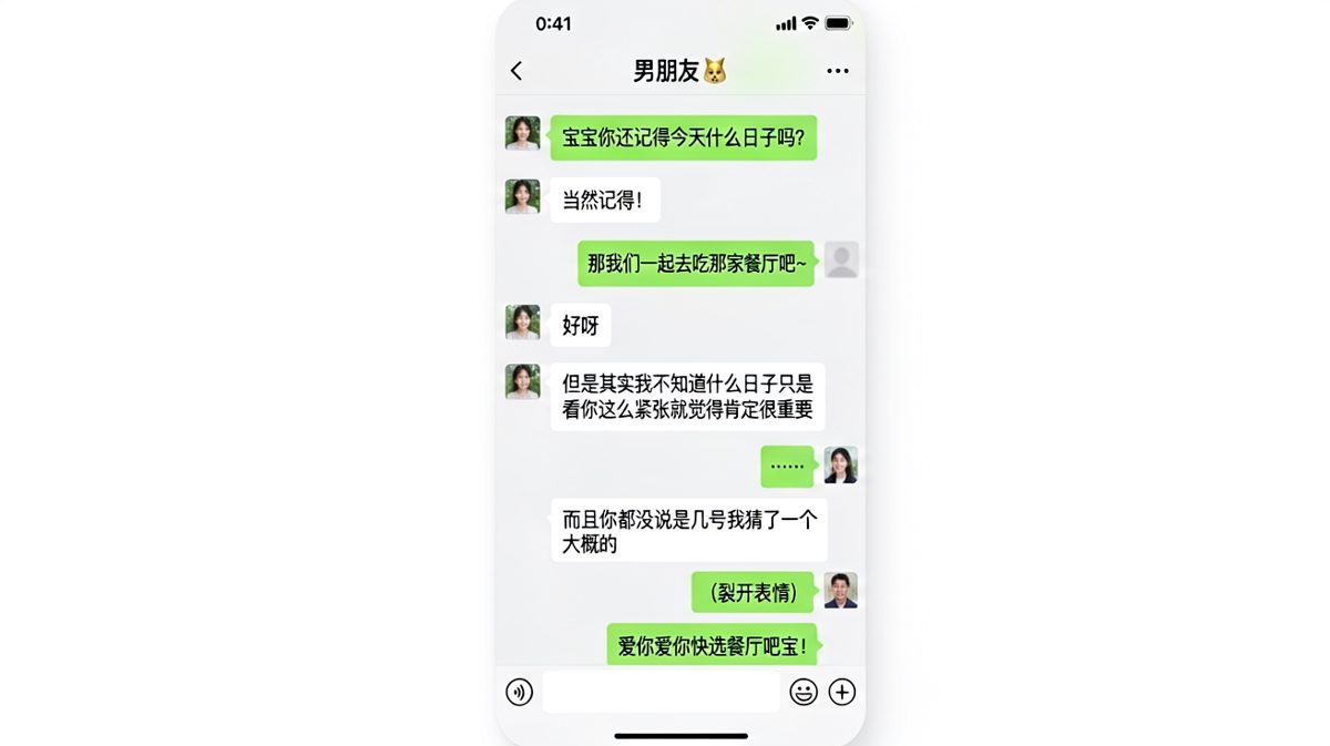 男友根本不知道纪念日却装作记得，差点露馅的惊险反转。