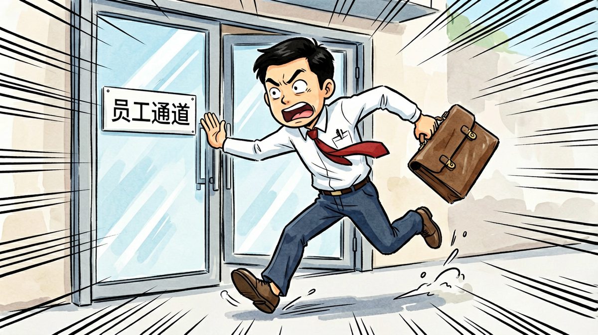 一路狂奔到公司，准备冲进门