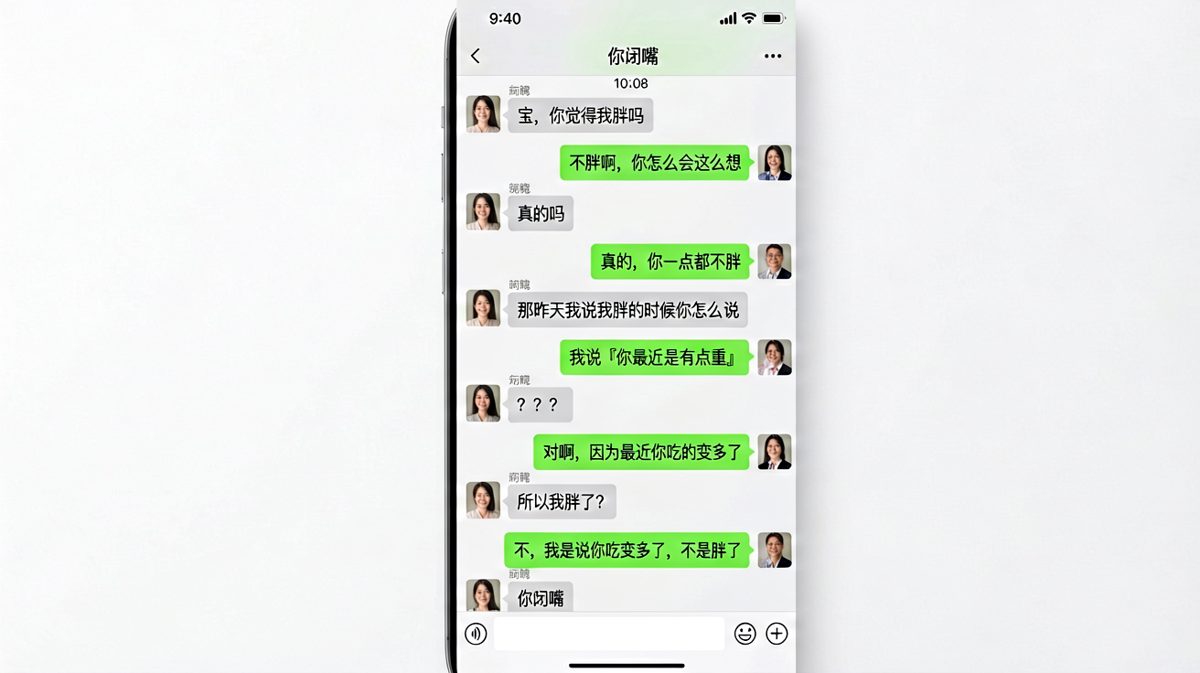 男生回答「你胖吗」时差点送命，用数学家的严谨思维成功作死。