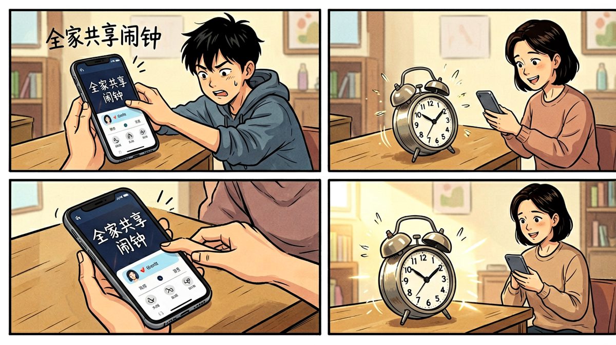 手滑点到了全家闹钟联动功能……